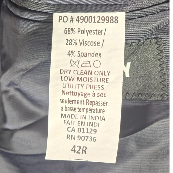 DKNY Sport Coat Mens 42R Navy Duran Quiet Luxury Business Casual Polished NWT - Picture 9 of 10